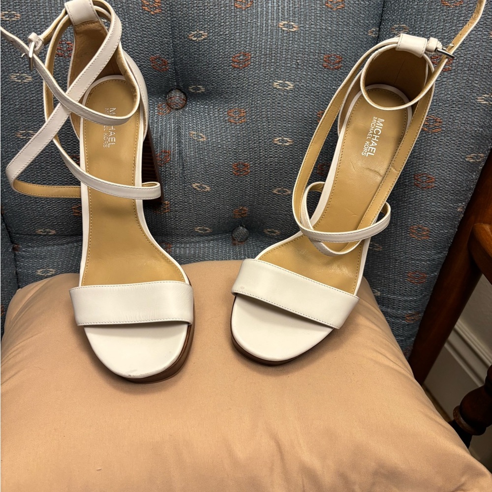 Michael Kors White Strappy Heels